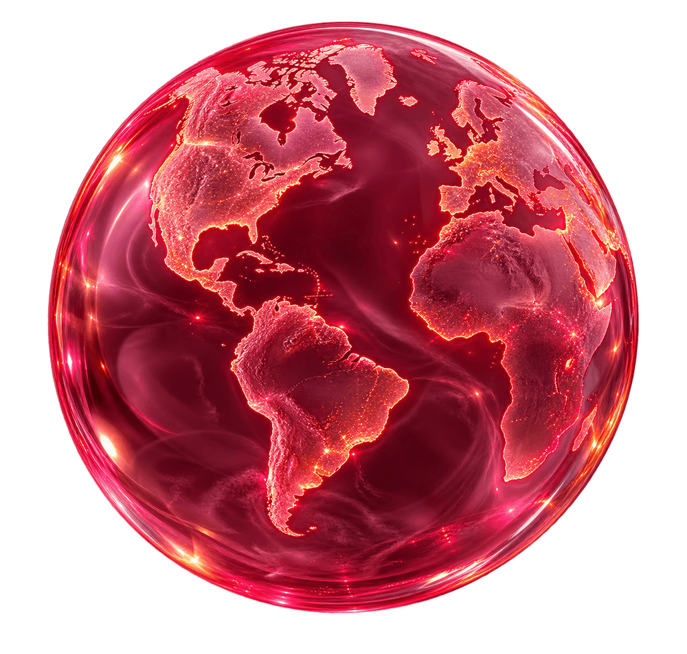 Glossy magenta globe