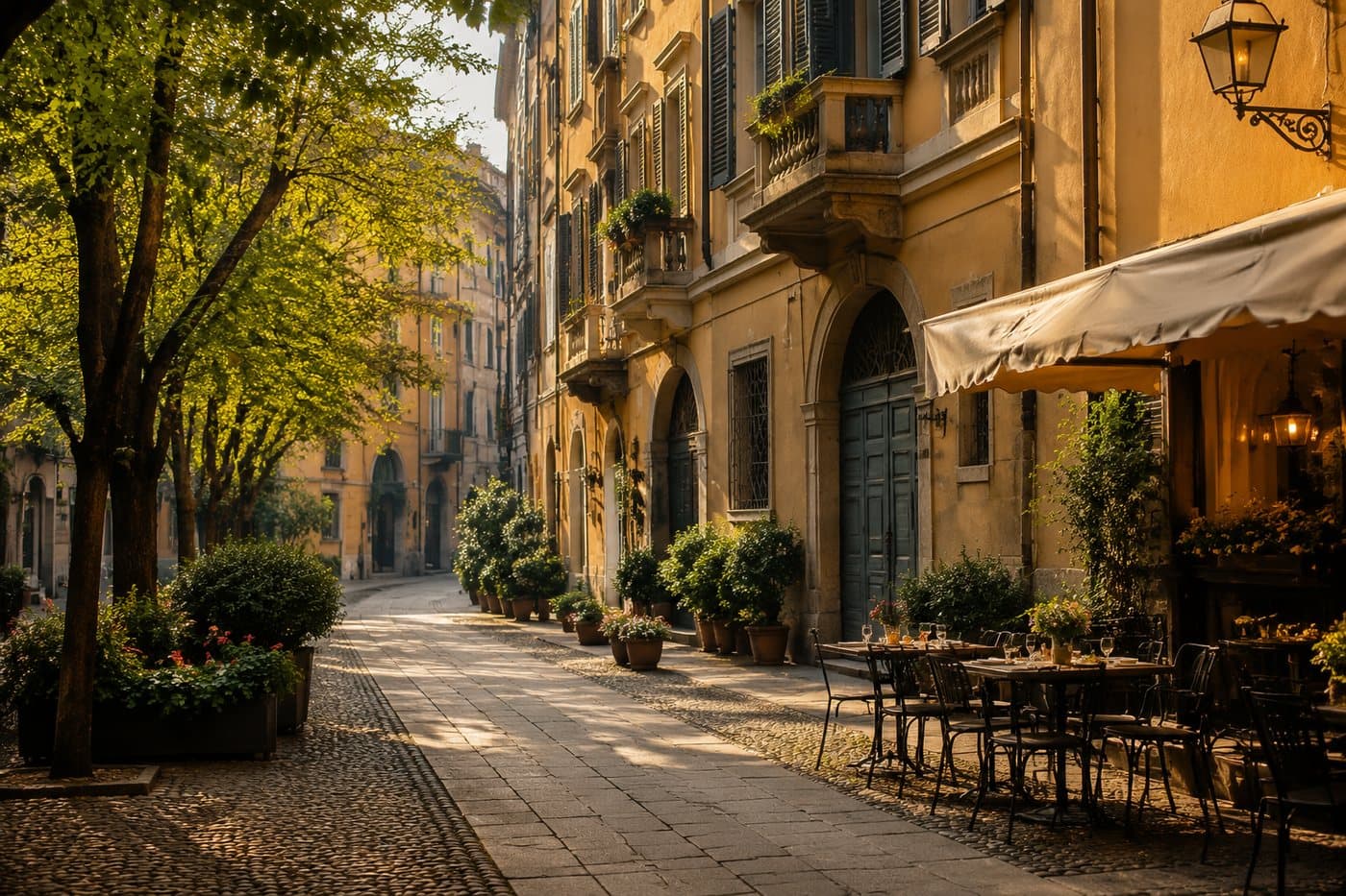 European cafe street