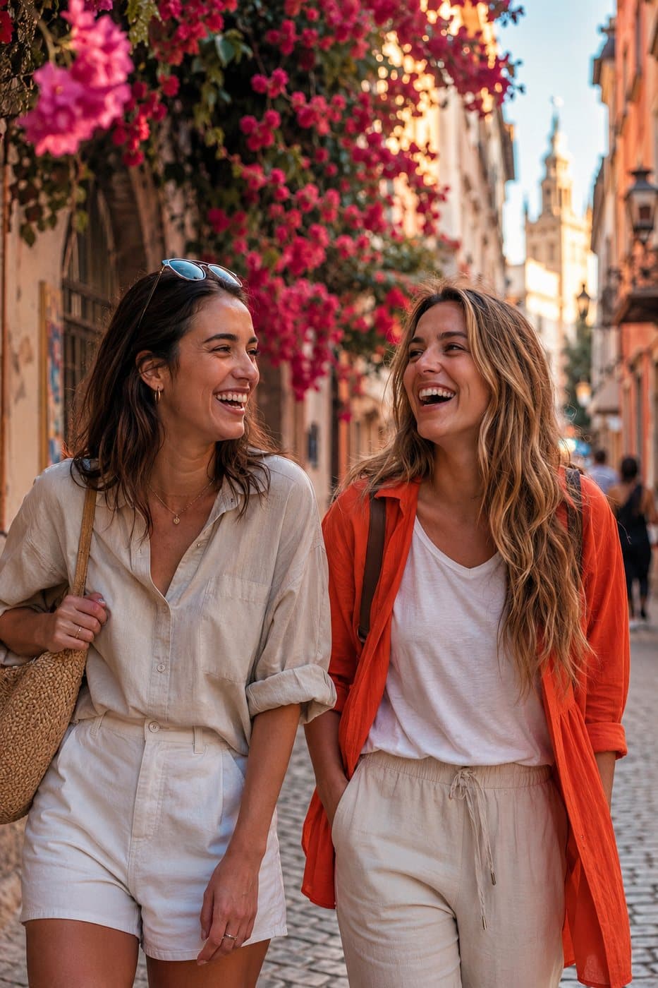 Two friends walking together